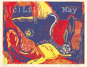 Inner Landscape Linocut