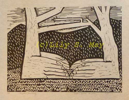 Kapoks Touching Linocut