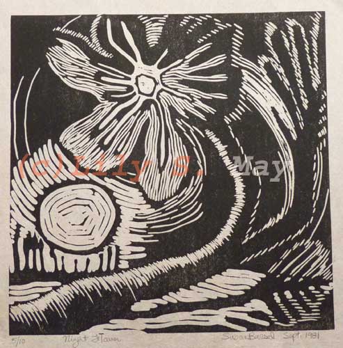 Night Flower Linocut