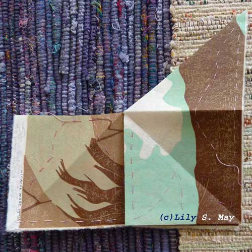 Origami Booklet from Linocut