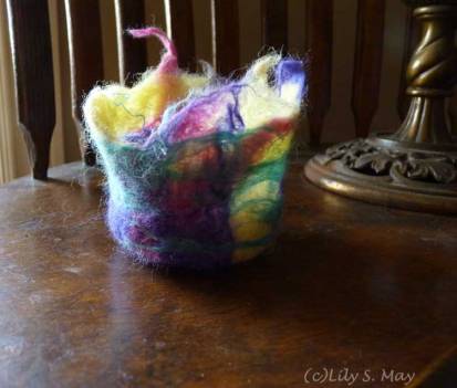 Felt bowl taking shape