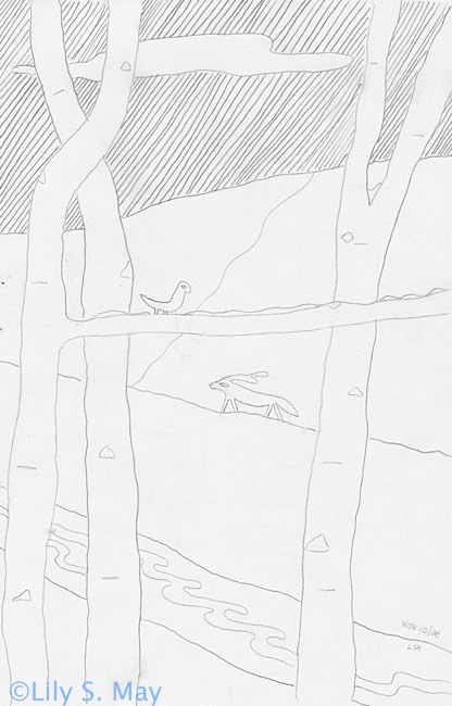 Line drawing by Lily S. May, ©2008