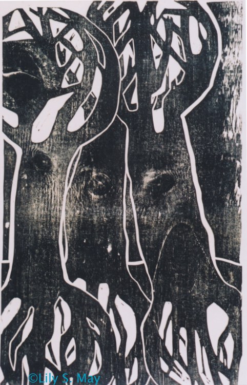 tree woodcut op