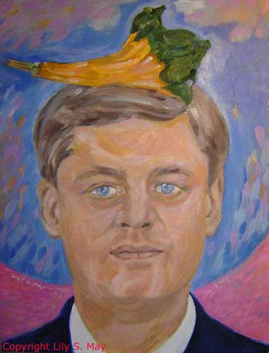 Canadian Prime Minister, Stephen Harper, with an ornamental gourd on his head. ©Lily S. May, 2009